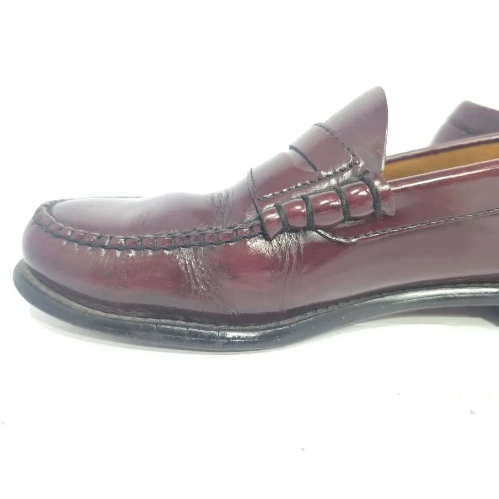 VTG L.L. Bean Penny Loafers Men's Size 9D Burgundy Leather Dress Shoe Slip On